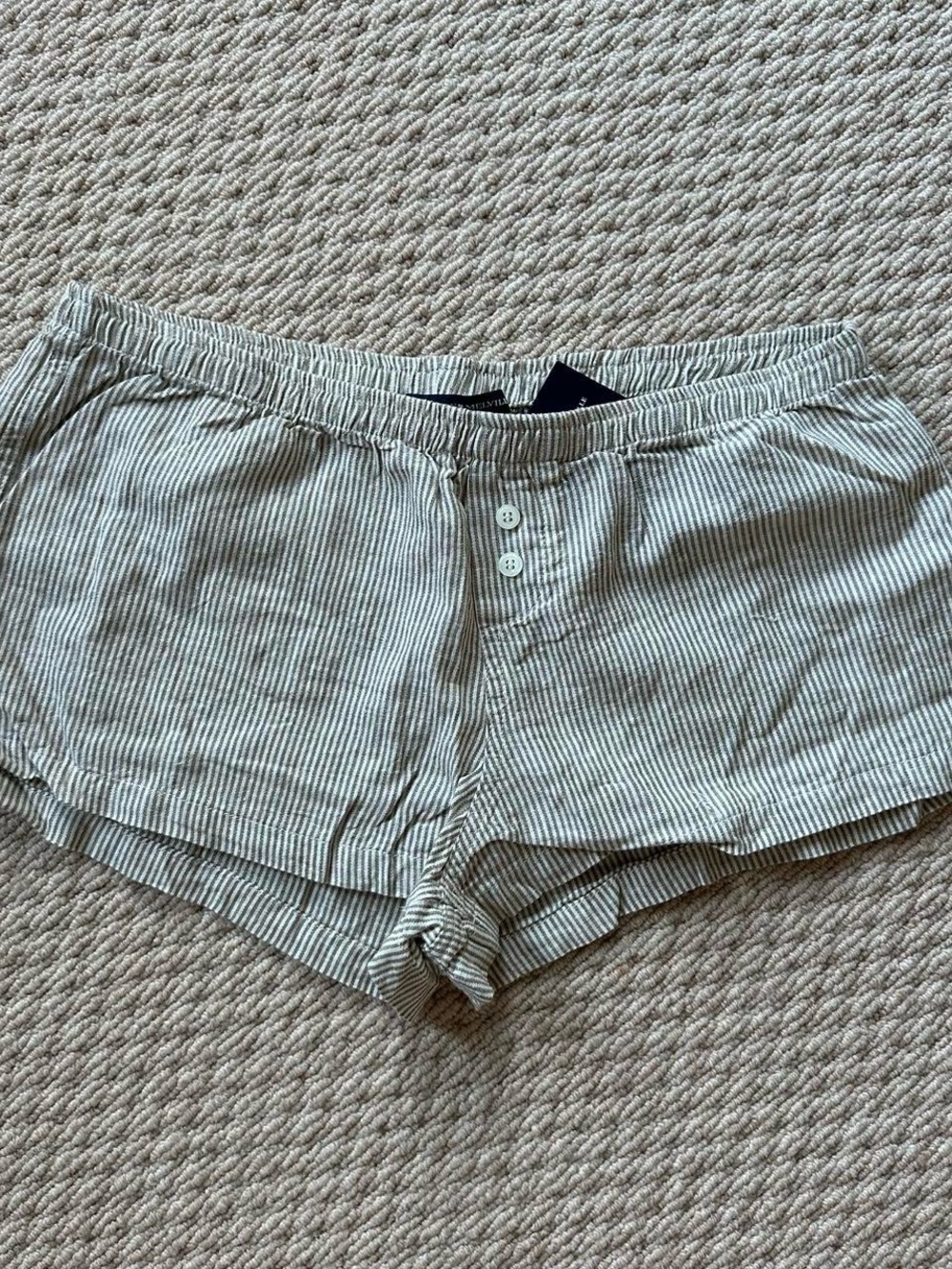 NWT Brandy Melville Kiera Striped Linen-Blend Boxer Shorts - Picture 3 of 8